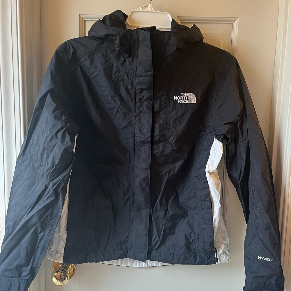 North-Face Rain Jacket, black & white, size XS